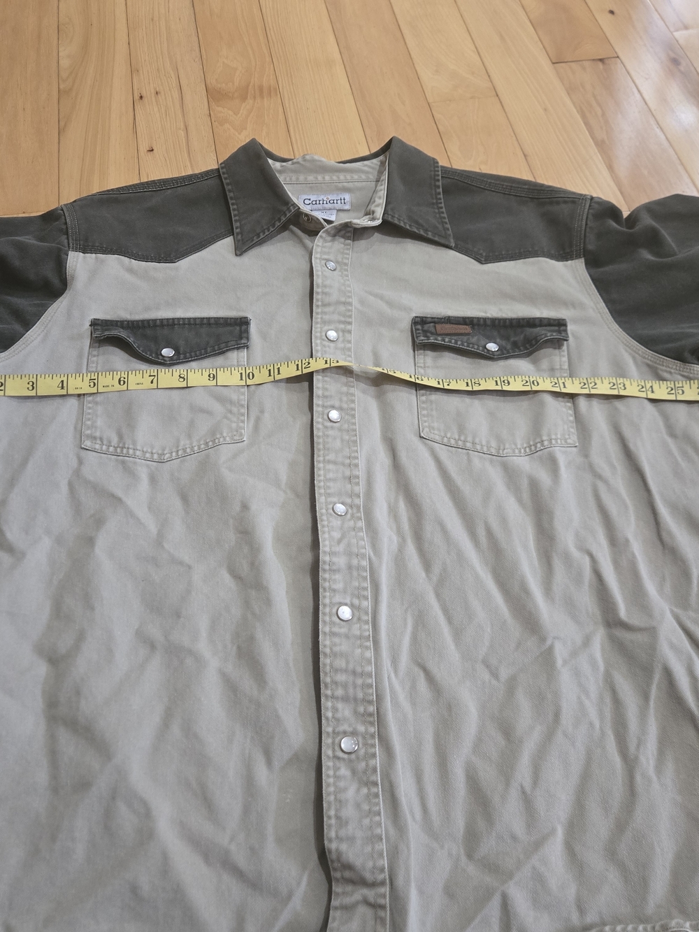 Vintage Carhartt Ironwood Two-Tone Western Snap Work Shirt - Picture 6 of 10